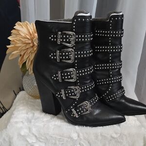 Steve Madden Studded Black Ankle Boots